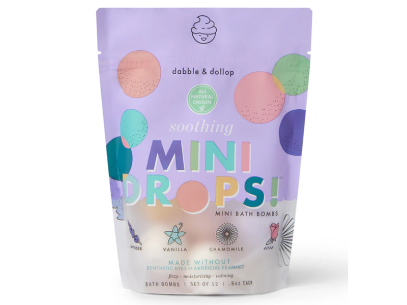 Dabble & Dollop Soothing Mini Drops Bath Bombs, 8 oz, Pack Of 12, 2 Packs