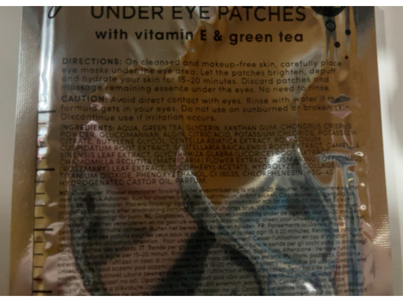 bubble t Hydrogel Under Eye Patches, Vitamin E & Green Tea, 0.21 oz/6 g