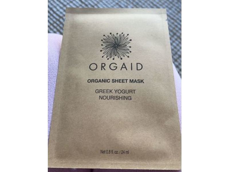 Orgaid Organic Sheet Mask Greek, Yogurt & Nourishing, 0.8 fl oz/24 mL