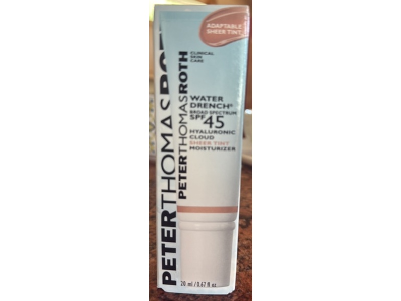 Peter Thomas Roth Water Drench Hyaluronic Cloud Moisturizer, Sheer Tint, SPF 45, 0.67 fl oz/20 mL