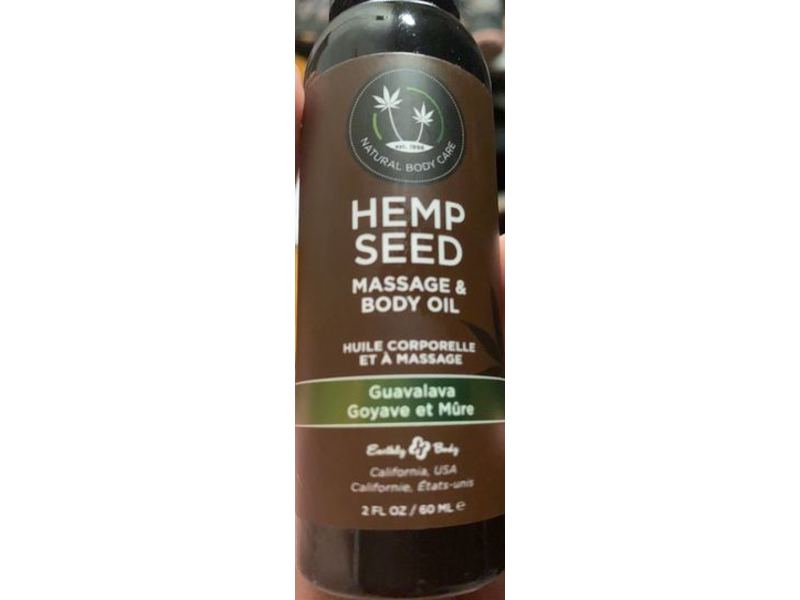 Earthly & Body Hemp Seed Massage & Body Oil, 2 fl oz / 60 mL