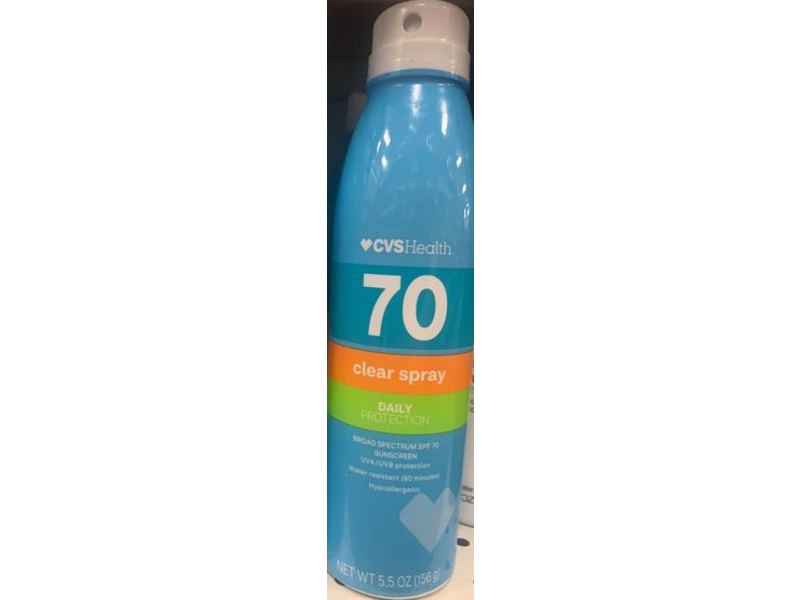Cvs Health Sunscreen Protection, Clear Spray, SPF 70, 5.5 fl oz/156 g