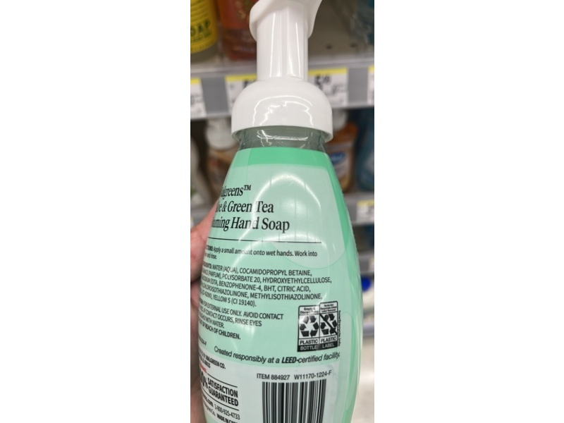 Walgreens Foaming Hand Soap, Aloe & Green Tea, 10 fl oz/296 mL