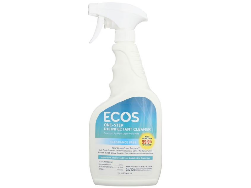 Ecos One-Step Disinfectant Cleaner, Fragrance Free, 24 fl oz/709 mL