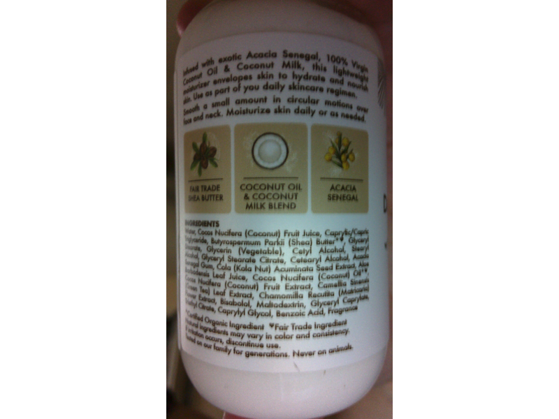 SheaMoisture 100% Virgin Coconut Oil Daily Hydration Face Lotion, Coconut Milk & Acacia Senegal, 3.2 fl oz/95 mL