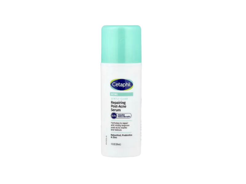 Cetaphil Gentle Clear Repairing Post-Acne Serum, Bakuchiol+Prebiotics & Zinc, 1.0 fl oz/30 mL
