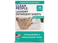 Clean People Laundry Detergent Sheets, Fresh Clean, 48 Loads, 2.54 oz/72 g, 24 Sheets - thumbnail 1