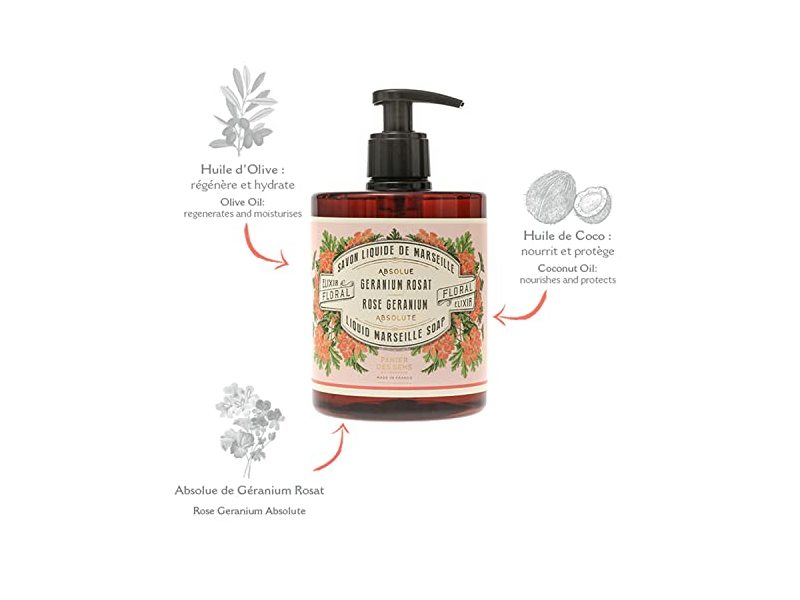 Panier des Sens Marseille Liquid Hand Soap, Rose Geranium 16.9 Fl.oz