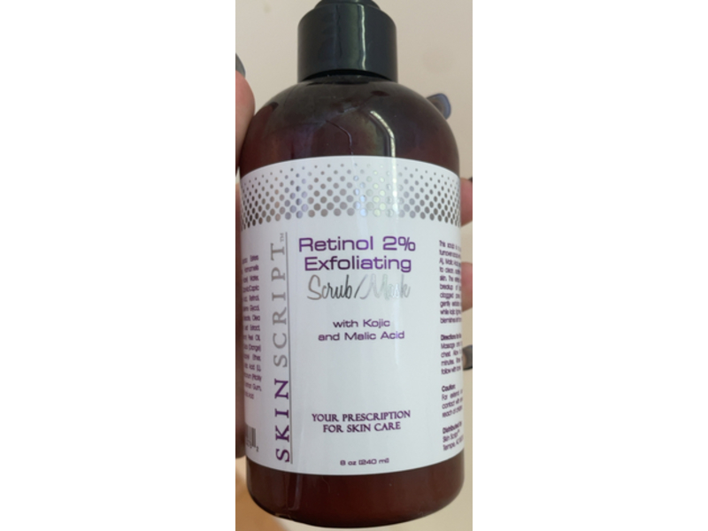 Skin Script Retinol Exfoliating Scrub/Mask, Kojic & Malic Acid, 8 oz/240 mL