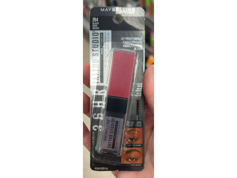Maybelline New York Tattoo Studio Brow Styling Gel, 264 Black, 0.20 fl oz/6.0 mL