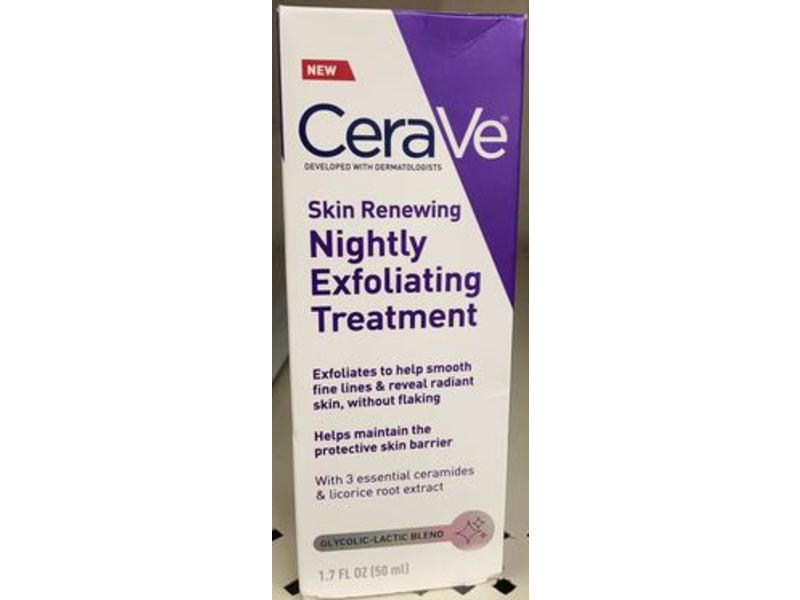 CeraVe Skin Renewing Nightly Exfoliating Treatment, 1.7 fl oz/50 mL