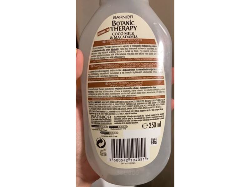 Garnier Botanic Therapy Nourishing & Softening Shampoo, Coco Milk & Macadamia, 250 mL