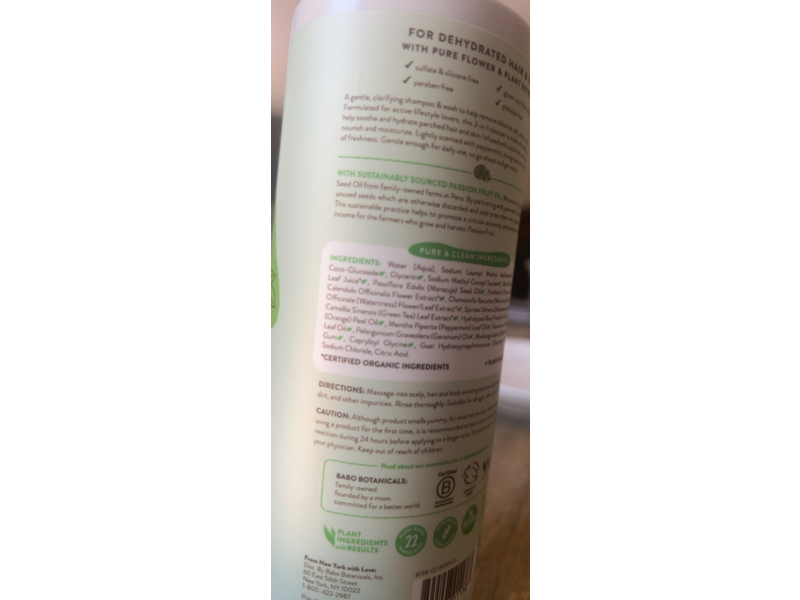 Babo Botanicals Swim & Sport Shampoo & Wash, Citrus Mint & Passion Fruit, 16 fl oz/473 mL