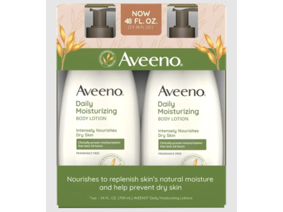 Aveeno Daily Moisturizing Lotion, Prebiotic Oat, 24 fl oz/710 mL, Pack Of 2
