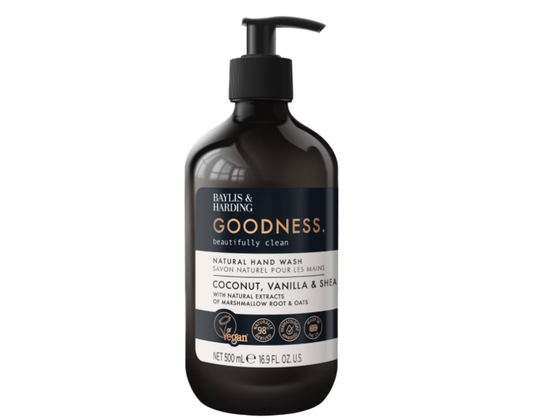 Baylis & Harding Goodness Natural Hand Wash, Coconut Vanilla & Shea, 16.9 fl oz/500 mL