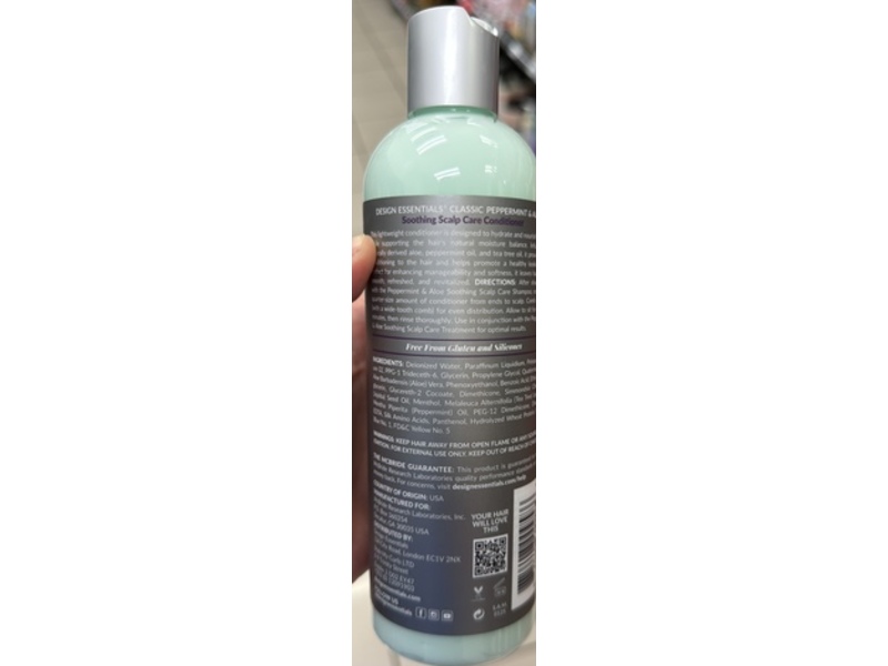 Design Essentials Soothing Scalp Care Conditioner, Peppermint & Aloe, 12 fl oz/340 g