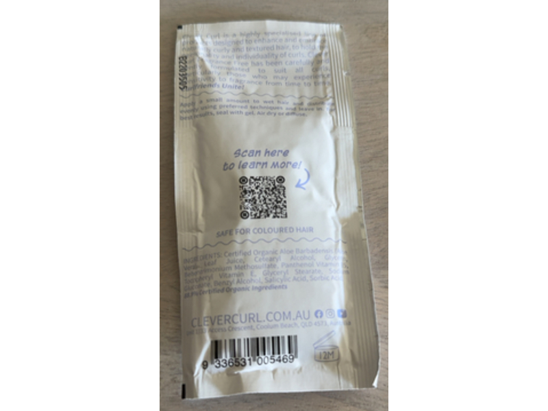 Clever Curl Curl Cream, Leave In, 0.5 fl oz/15 mL