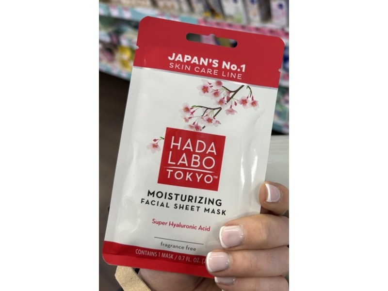Hada Labo Tokyo Moisturizing Facial Sheet Mask, Hyaluronic Acid, 0.7 fl oz/20 mL, 1 Count
