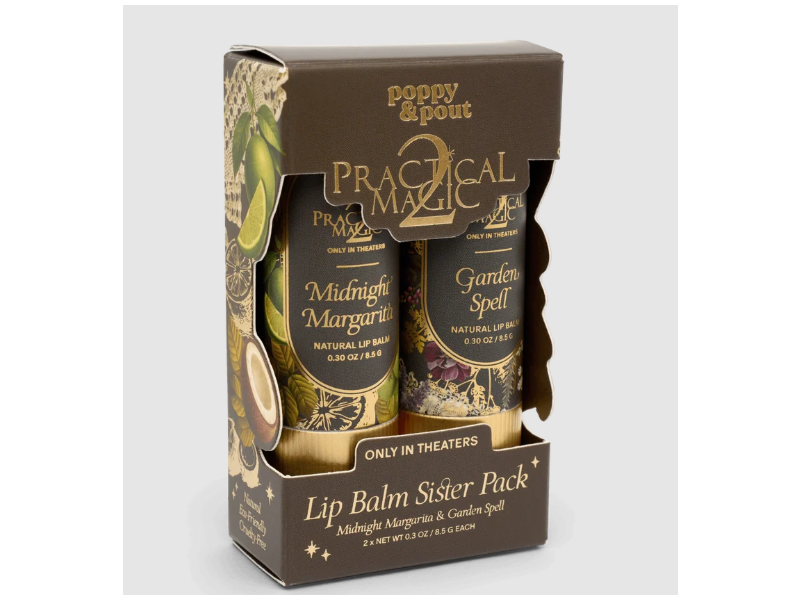 Poppy & Pout Practical Magic 2 Lip Balm Sister Pack, Midnight Margarita + Garden Spell, 0.35 oz/8.5 g