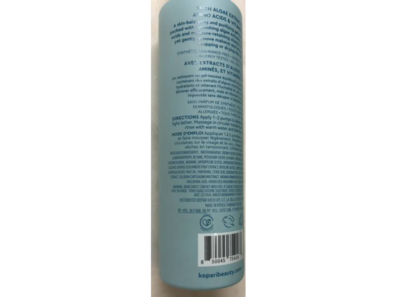 Kopari Marine Clean Purifying Gel Cleanser, 5 fl oz/150 mL