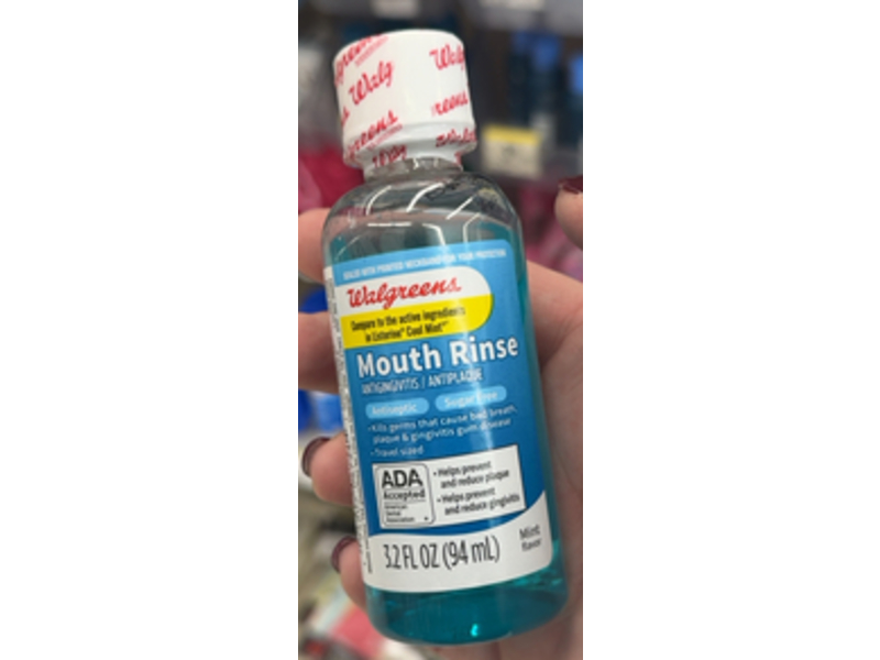 Walgreens Antiplaque Mouth Rinse, Mint Flavor, 3.2 fl oz/94 mL