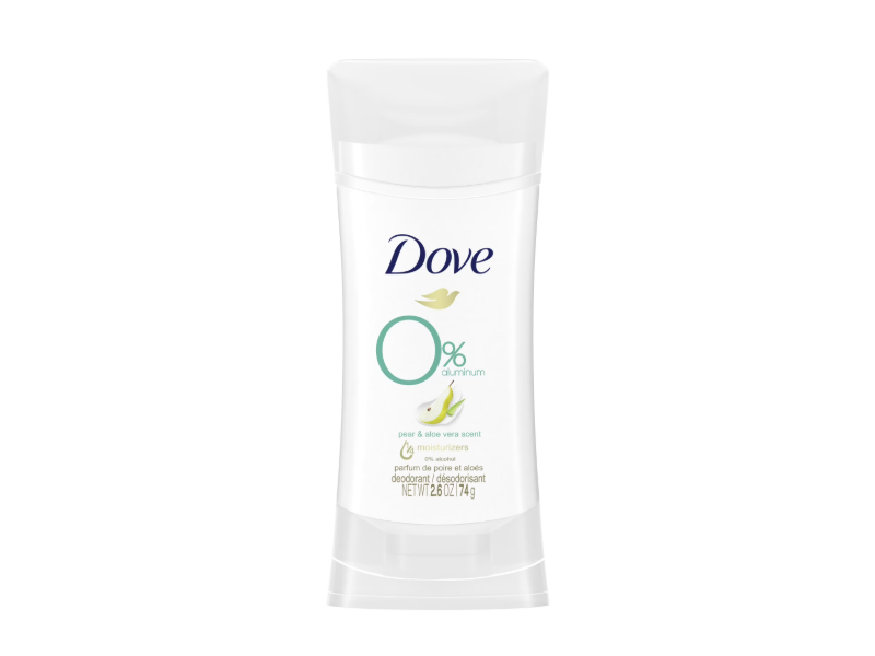 Dove 0% Aluminum Deodorant, Pear & Aloe Vera, 2.6 oz/74 g