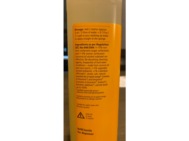 Sonett Dishwashing Liquid, Calendula, 34 fl oz/1 L