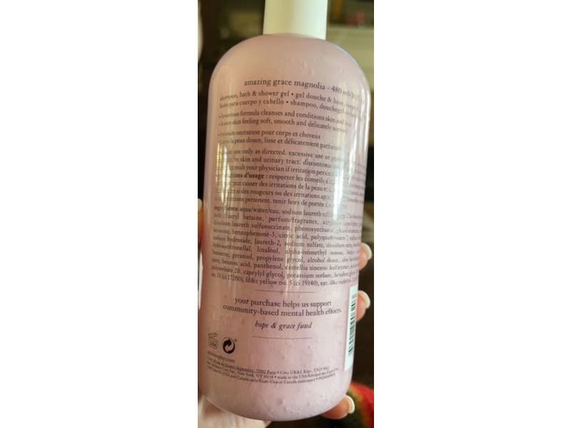 Philosophy Amazing Grace Magnolia Shampoo, Shower Gel & Bath, 16 fl oz/480 mL