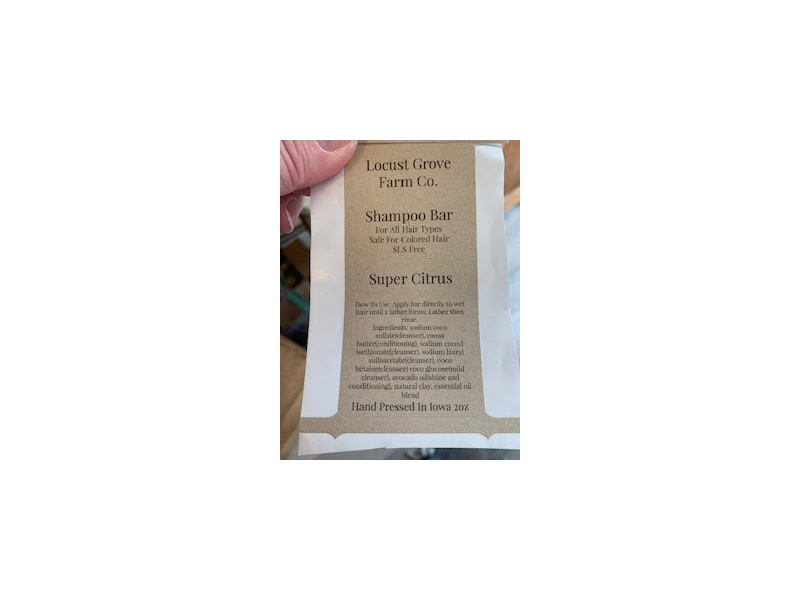 Locust Grove Farm Shampoo Bar, Super Citrus