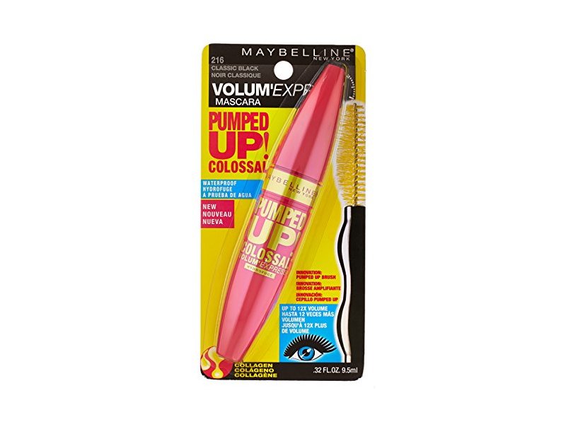 Maybelline New York Volum' Express Pumped Up! Colossal Waterproof Mascara, Classic Black, 0.32 floz