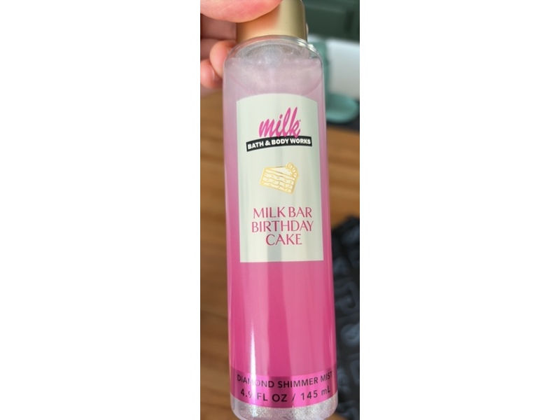 Bath & Body Works Diamond Shimmer Mist, Milk Bar Birthday Cake, 4.9 fl oz/145 mL