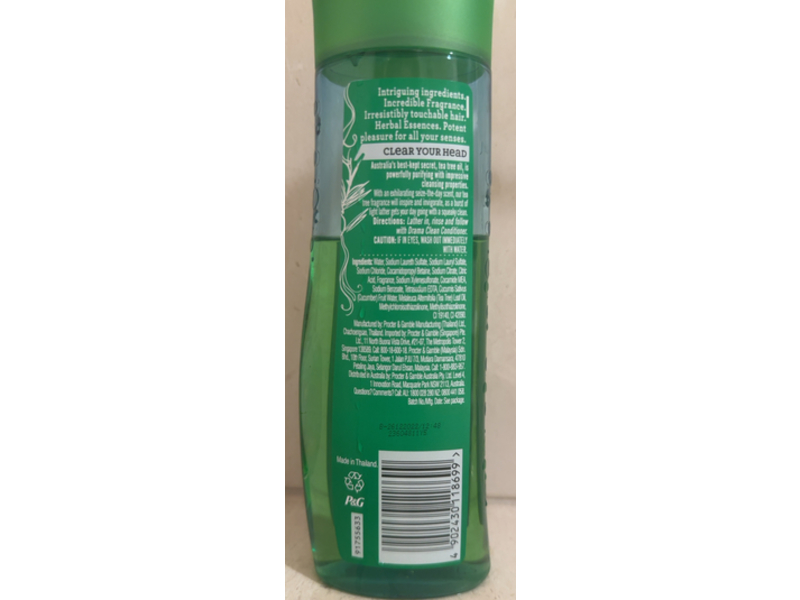 Herbal Essences Clarifying Refresh Drama Claen Shampoo, Tea Tree, 300 mL