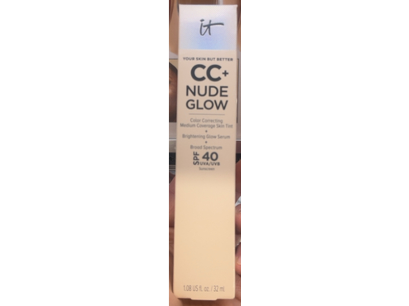 It Cosmetics Your Skin But Better Nude Glow CC + Brightening Glow Serum, Neutral Medium, 1.08 fl oz/32 mL