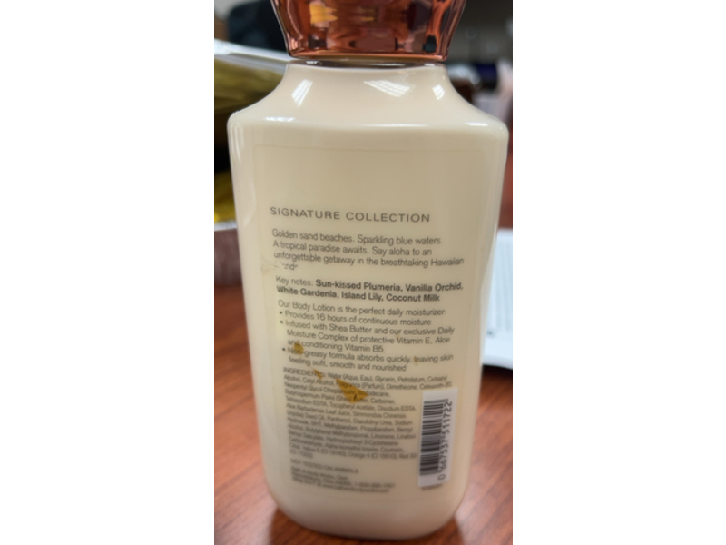 Bath & Body Works Kauai Lei Flower Body Lotion, Shea & Vitamin E, 8 fl oz/236 mL