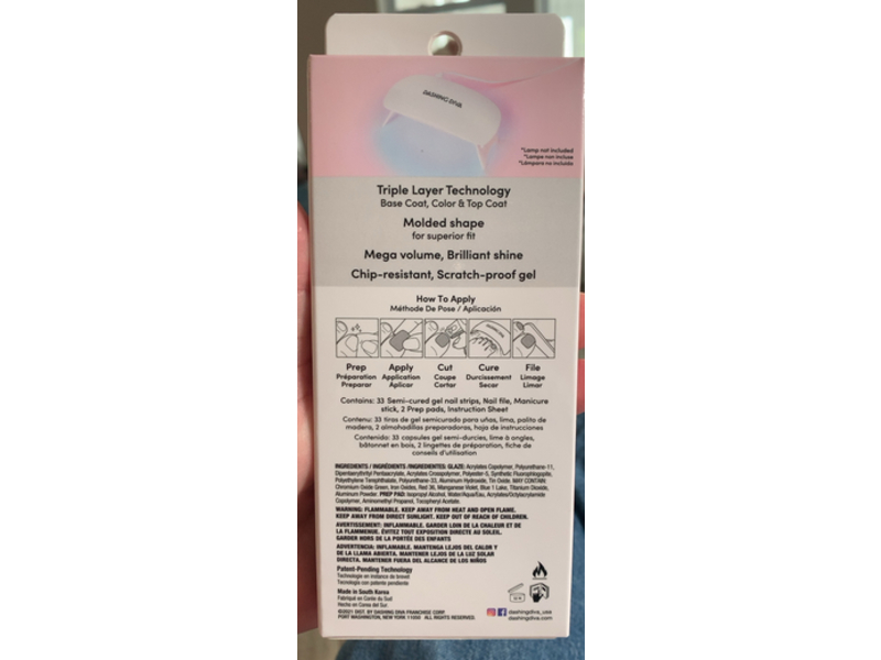 Dashing Diva Glaze Semi Cured Gel Pedicure Nail Strips, 33 Counts