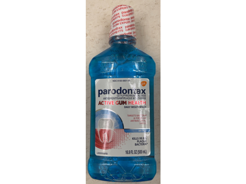 Parodontax Active Gum Health Mouthwash, Mint, 16.9 fl oz/500 mL, Pack Of 3