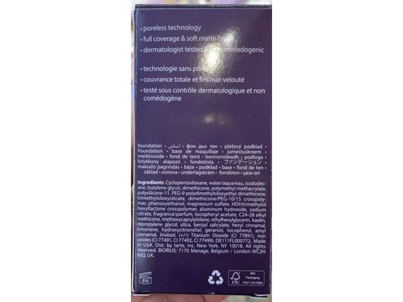 Tarte Amazonian Clay Full Coverage Foundation, 22G Light Golden, 1.7 fl oz/50 mL