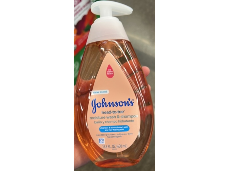 Johnson's Head-to-toe Moisture Wash & Shampoo, 13.6 fl oz/400 mL