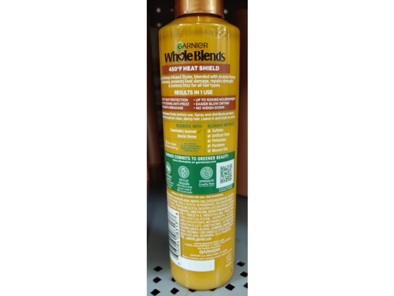 Garnier Whole Blends Hair Honey Milk Heat Shield, 8.5 fl oz/250 mL, Pack Of 2