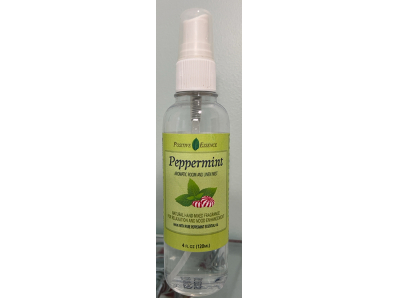 Positive Essence Aromatic Room & Linen Mist, Peppermint Essential Oil, 4 fl oz/120 mL