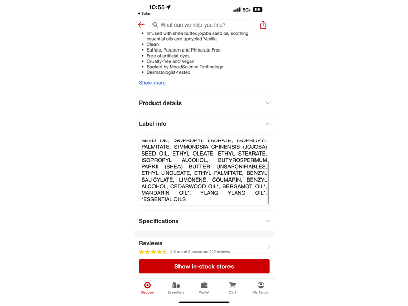 Being Frenshe Soothe & Comfort Body & Hair Radiance Oil, Cashmere Vanilla, 4 fl oz/120 mL