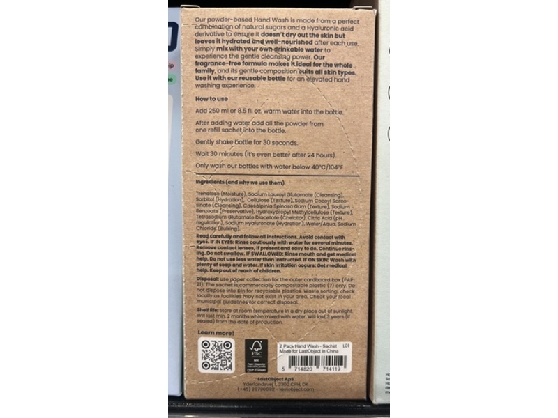 LastObject Powder-Based Hand Wash, 0.67 oz/18.9 g