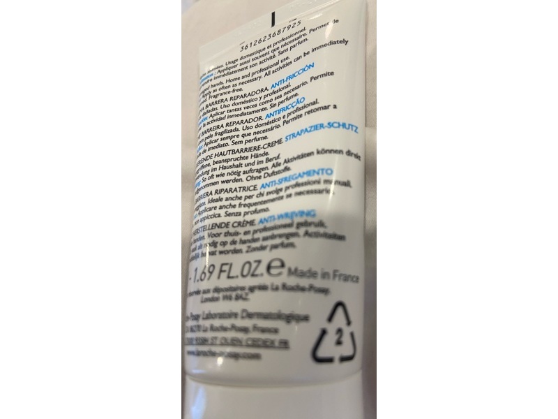 La Roche-Posay Cicaplast Mains Barrier Repairing Cream, 1.69 fl oz/50 mL