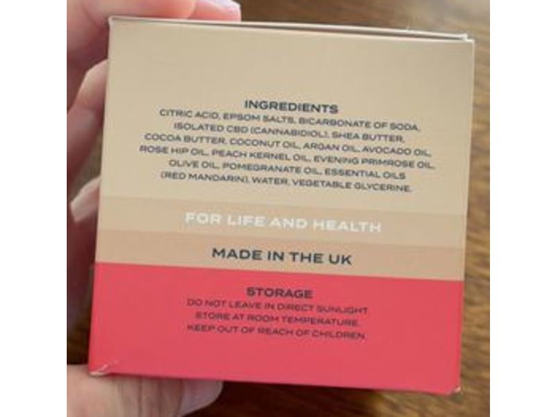 Canamis Luxury CBD Bath Bomb, Red Mandarin & Pomegranate, 100 mg