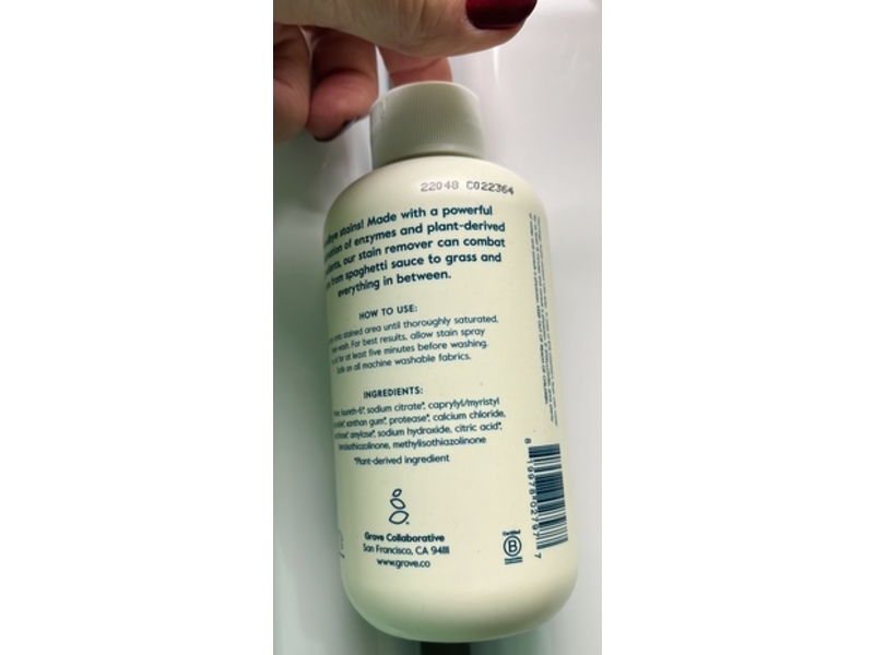 Grove Collaborative Stain Remover Spray, Free & Clear, 8 fl oz/236.6 mL