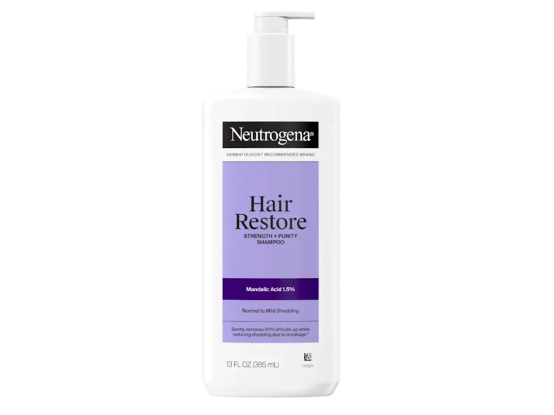Neutrogena Hair Restore Strength+Purity Shampoo, Mandelic Acid 1.5%, 13 fl oz/385 mL