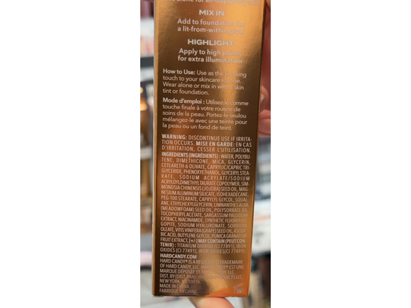 Hard Candy Just Glow Luminizer Serum, Glow + Hydrate Vitamin C & Niacinamide, Golden Glow, 1 fl oz/30 mL