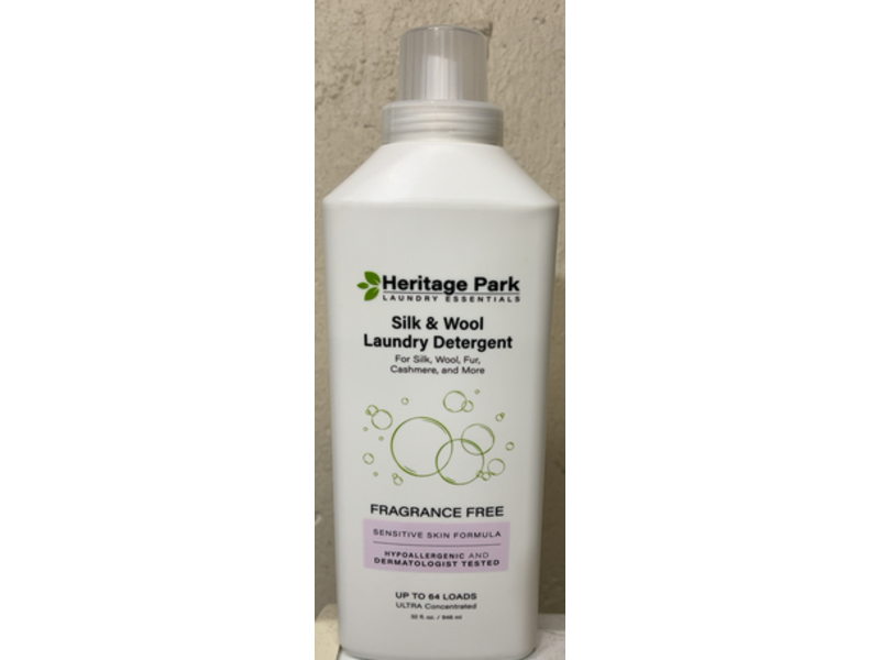 Heritage Park Silk & Wool Laundry Detergent, Fragrance Free, 64 loads, 32 fl oz/946