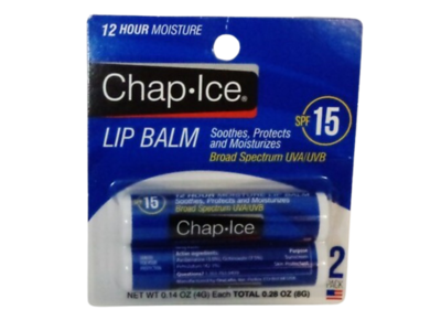Chap Ice Lip Balm, SPF 15, 0.14 oz/4 g, Pack Of 2