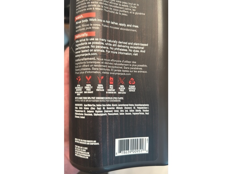 Every Man Jack Body Wash, Cedar + Red Sage, 24 fl oz/710 mL